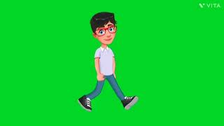 Boy walking green screen cartoons animation video https://youtube.com/@Fundy365