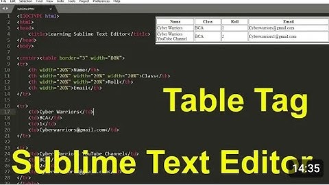 how to create html table in sublime text #html #table #basic