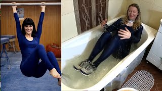 80S Full-Body Gymnastics Leotard Wetlook