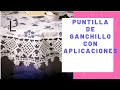 Puntilla de GANCHILLO O CROCHET Antigua con aplicaciones FACIL#25