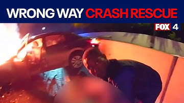 Footage captures rescue after fatal wrong-way collision