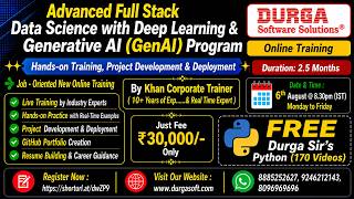 ADVANCED FULL STACK DATA SCIENCE Online Training @ DURGASOFT