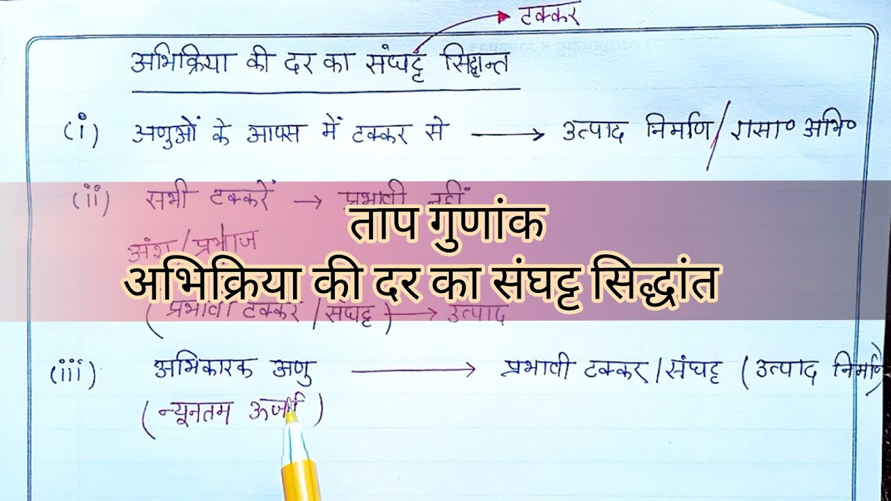 #56( Class 12 Chemistry ) अभिक्रिया की दर का संघट्ट सिद्धांत