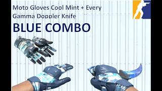 Moto Gloves Cool Mint + Every Gamma Doppler Knife | BLUE COMBO | CS2 Showcase
