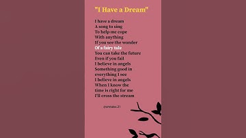 Thumbnail of "I Have a Dream" lyrics (Verse-1, Pre-Chorus,  Chorus) - ABBA #lyrics #ihaveadreamwestlife