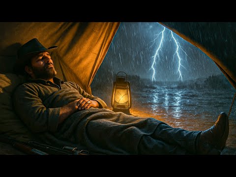 Cozy Thunderstorm Camping – Arthur Sleeping Alone in the Tent | Heavy Thunderstorms | RDR2 ASMR