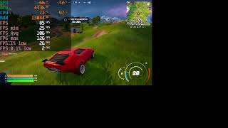 Intel Arc A580 + Ryzen 5 5500 - Fortnite v35.00 (C6S3) - UPSCALING 720p medium settings