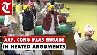 Pandemonium prevails in Punjab Assembly as CM Mann, Oppn MLAs engage in heated arguments