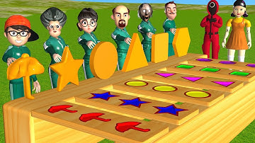 Squid Game vs Scary Teacher 3D Put in Key Dalgona Candy Shapes Challenge Nick and Tani Winner