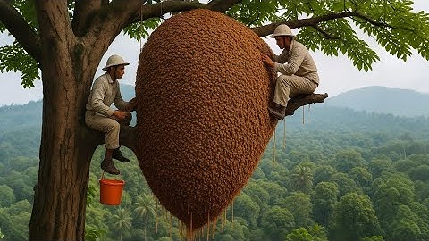 How To Harvest Fresh Honey With Bare Hands On Scary Cliffs | Mastering Climbing Skills