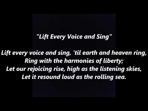 lift every voice and sing Lift every voice and sing is an uplifting spiritual, one that's often heard in churches and popularly recognized as the black national anthem timothy askew grew up with its rhythms, but now the song holds a contentious place in his mind. lift every voice and sing Lift every voice and sing is an uplifting spiritual, one that's often heard in churches and popularly recognized as the black national anthem timothy askew grew up with its rhythms, but now the song holds a contentious place in his mind.