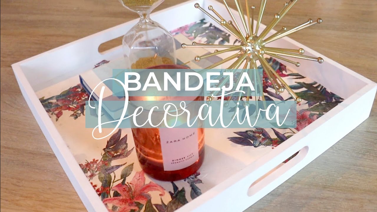 CÓMO DECORAR UNA BANDEJA / CHAROLA CON DECOUPAGE | ¡Fácil y Económico!