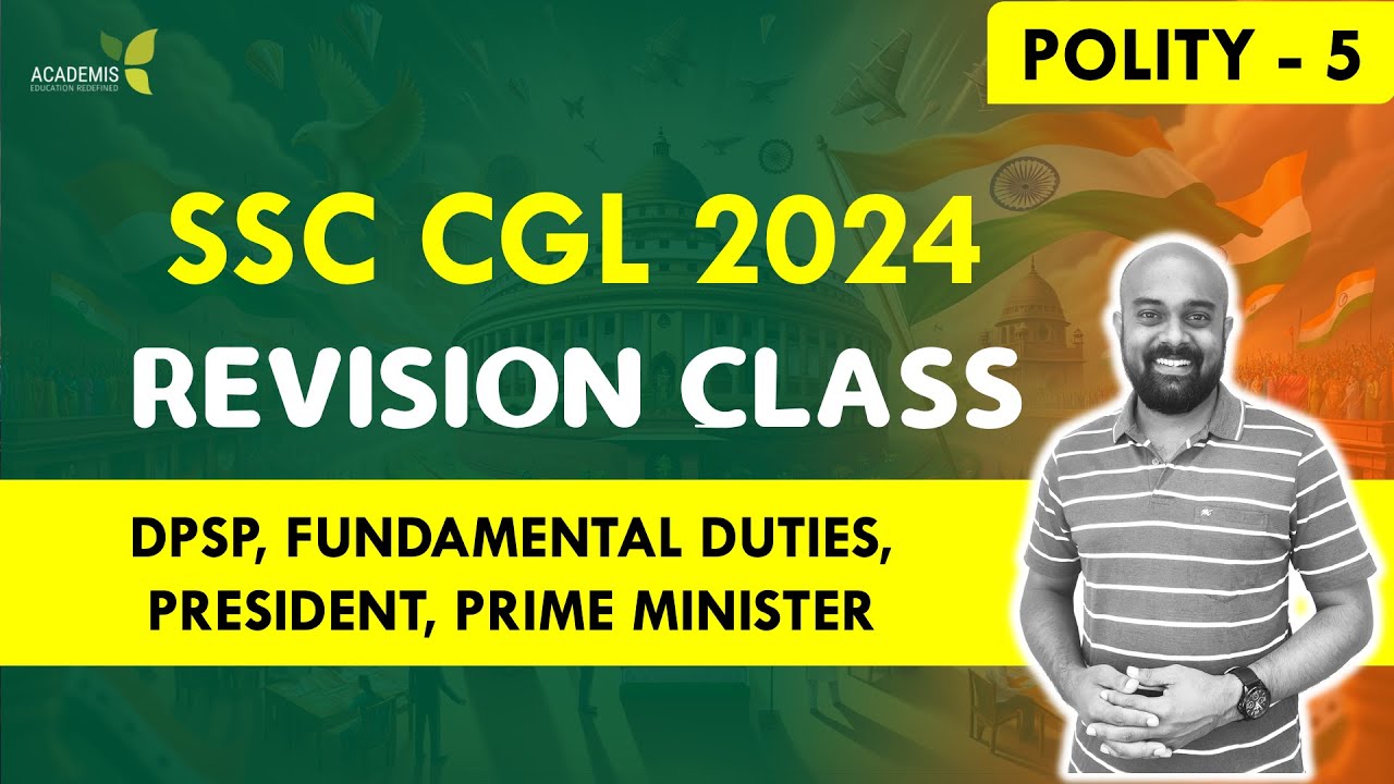 SSC CGL 2024 - STUDY PLAN - Revision Class - Indian Polity - 5 - YouTube