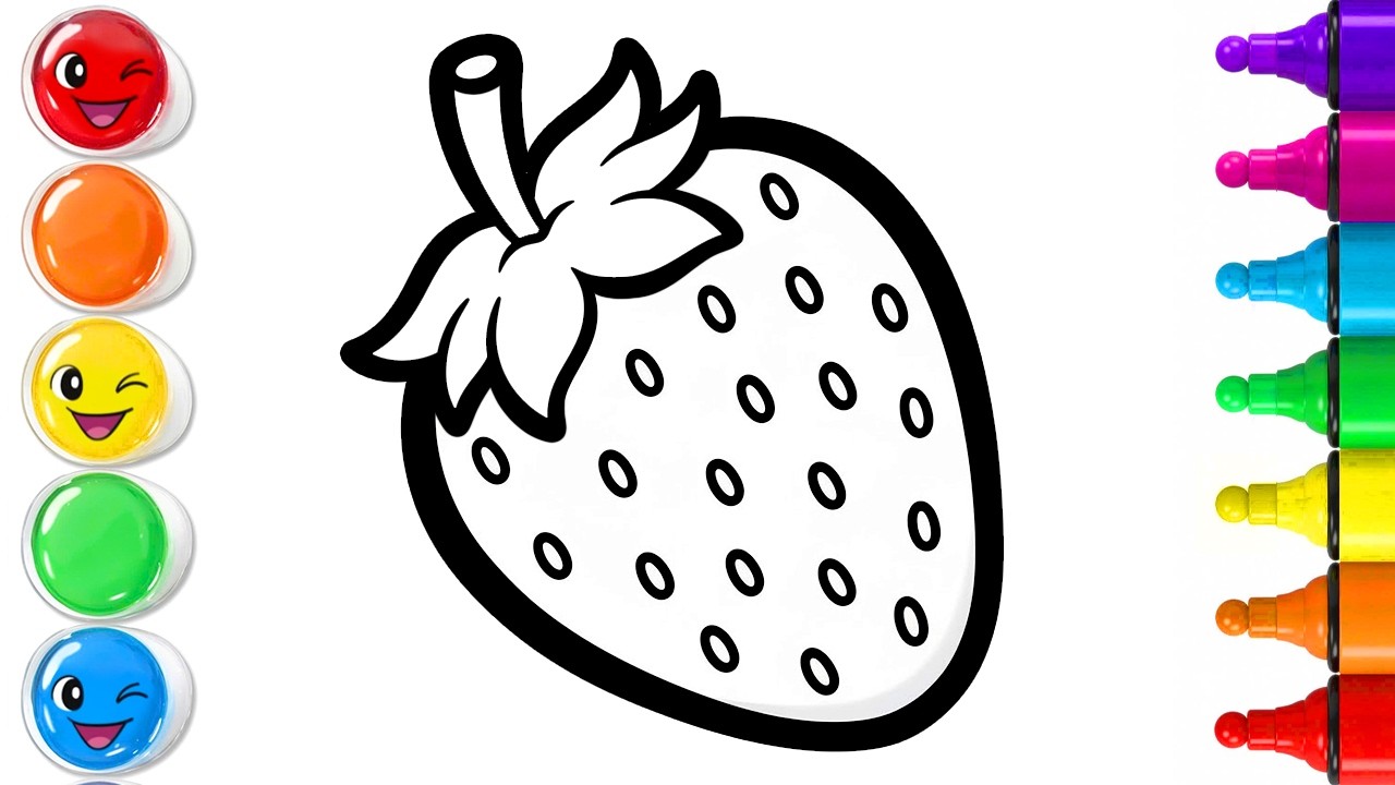 🍓 How To Draw a Cute Strawberry | Easy Step By Step Tutorial - YouTube