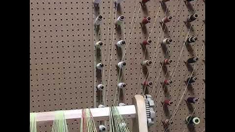 Weaving 004 - adding stripes to warp on continuous warping system