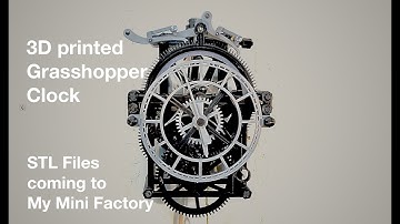 Completed prototype of a 3D printed Grasshopper escapement clock