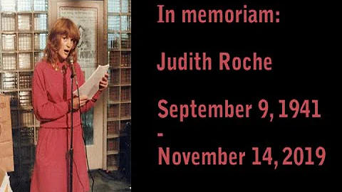 In Memoriam: Judith Roche