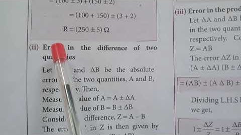 Measurements | Error in the sum of two quantities | numerical
