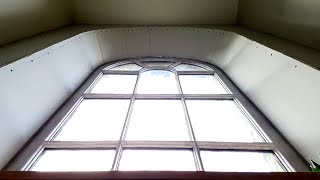 Repairing and plasterboarding 160yr old crumbly arched window