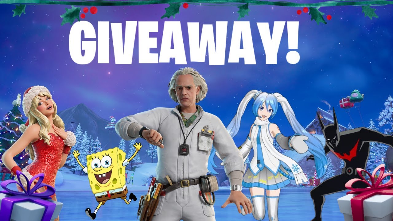 🔴LIVE - Fortnite Winterfest Skins Gift GIVEAWAY! | *NEW* Doc Brown & DeLorean!