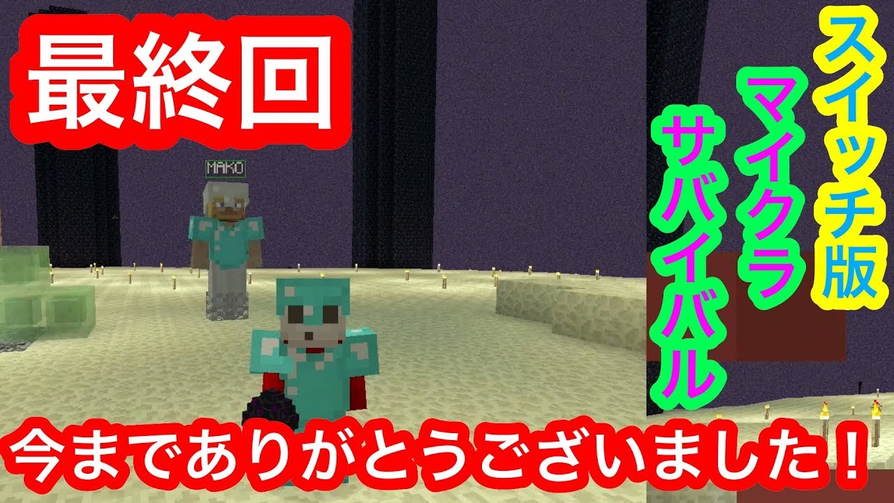 スイッチ版マイクラ 100 縦割りで2人プレイ エンドラ討伐 Switch Minecraft Youtube