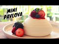 Mini pavlova with strawberry rhubarb compote & berries