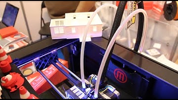 3D Printer - MakerBot Replicator 2X - Close-up of 3D house printed from ABS. (Same material as Lego)