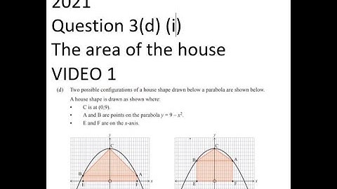 Level 2 Calculus - 2021 Exam - Q3(d) PART ONE - area of house