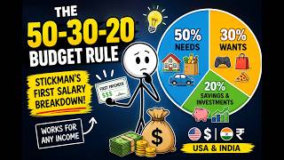 Stickman Gets His First Salary 💰 | The 50-30-20 Budget Rule Explained....