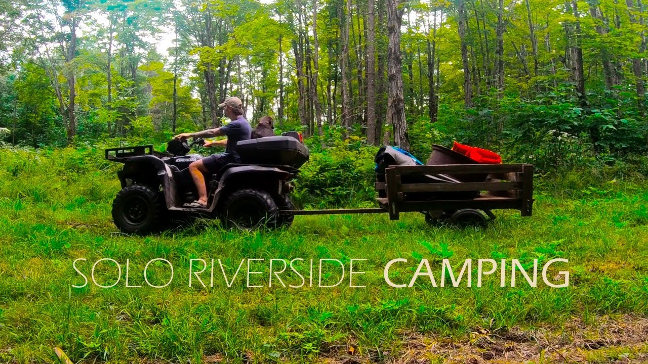 SOLO Riverside Camping with my Pup | Cozy Tent, ATV, ASMR, Farm Life