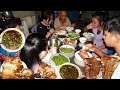 Delicious breakfast, lunch and dinner @ grandpa's home, Cambodian rural food taste