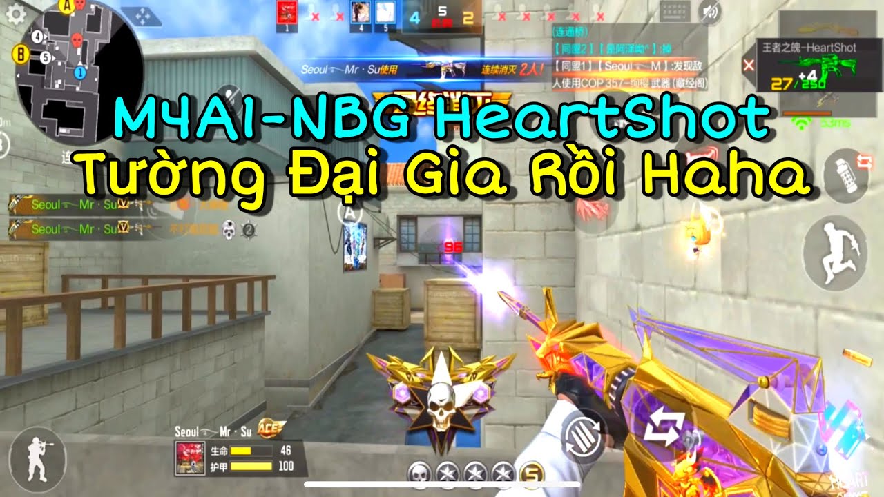 CF Mobile | Lần Đầu Cầm Full Sét M4A1-NBG HeartShot Đẹp Nhức Nách Tường Giờ Đại Gia Rồi | Tường CT