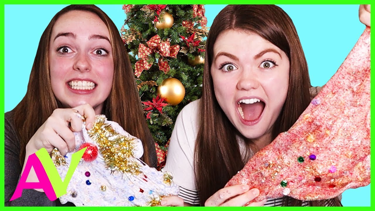 Christmas Slime Making DIY Holiday Slime Challenge / Aud Vlogs