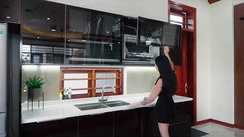 TỦ BẾP INOX CÁNH KÍNH DOMINO