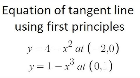 Grade 12 Calculus - Equation of tangent line using first principles (ch 2.1)