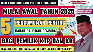 Info Pak Prabowo ❗BAGI PEMILIK KTP DAN KK MULAI TAHUN 2025! PENERIMA BANSOS DAN BUKAN! KPM PKH BPNT