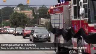 Funeral procession in Beaufort for Stuart Hardy
