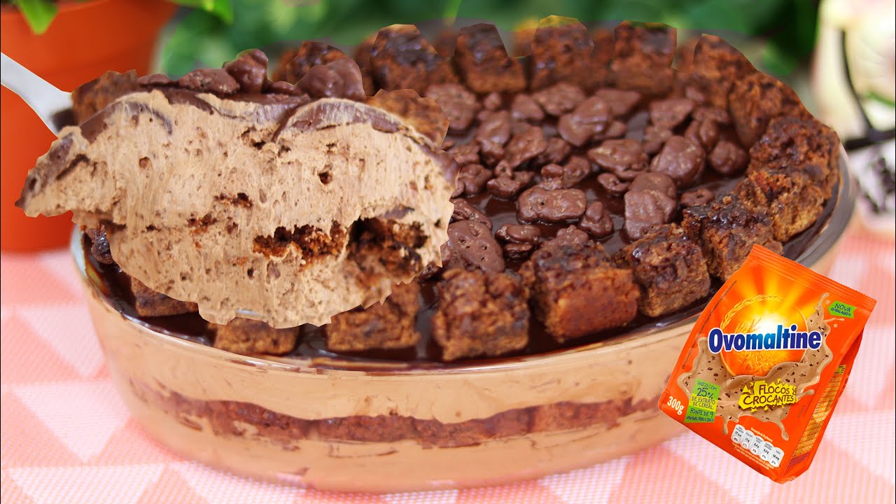 TRAVESSA GELADA DE BROWNIE DE OVOMALTINE – SOBREMESA DELICIOSA MUITO FÁCIL DE FAZER - DIKA DA NAKA