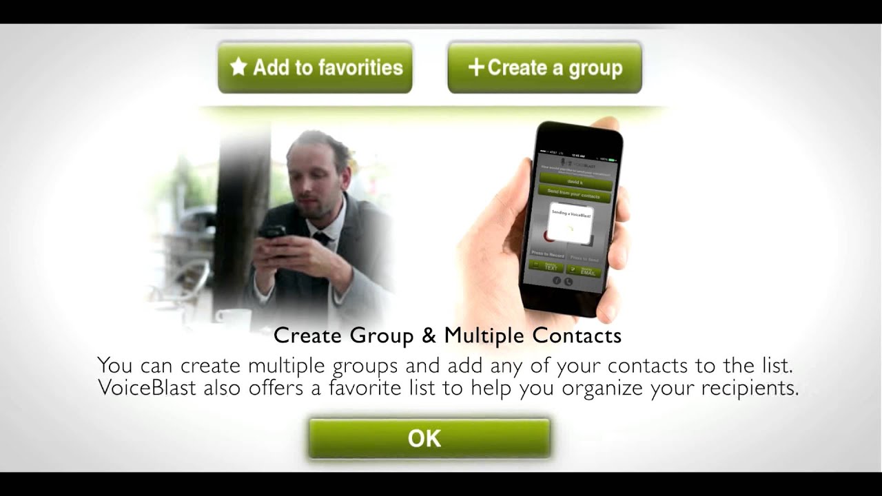VoiceBlast - Text or email voice messages ro one or multiple contacts