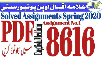 AIOU 8616 Solved Assignment PDF free Download By Joher Videos