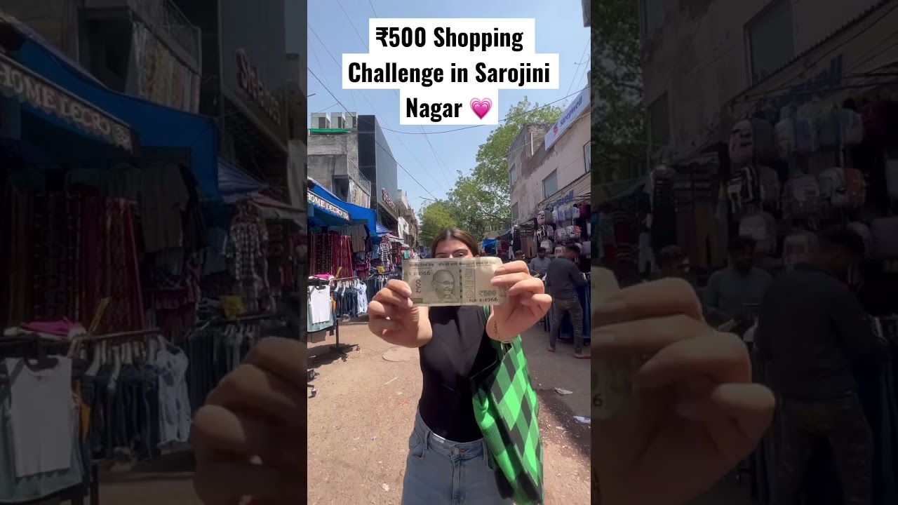 Shopping Challenge ₹500 in Sarojini Nagar | Get Ready With Me #youtubeshorts #shorts #fashion #grwm