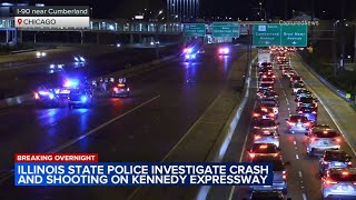 At least 1 injured in Kennedy Expressway shooting, crash on Northwest Side: ISP