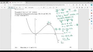 Cubic Function Grade 12 Exam Question