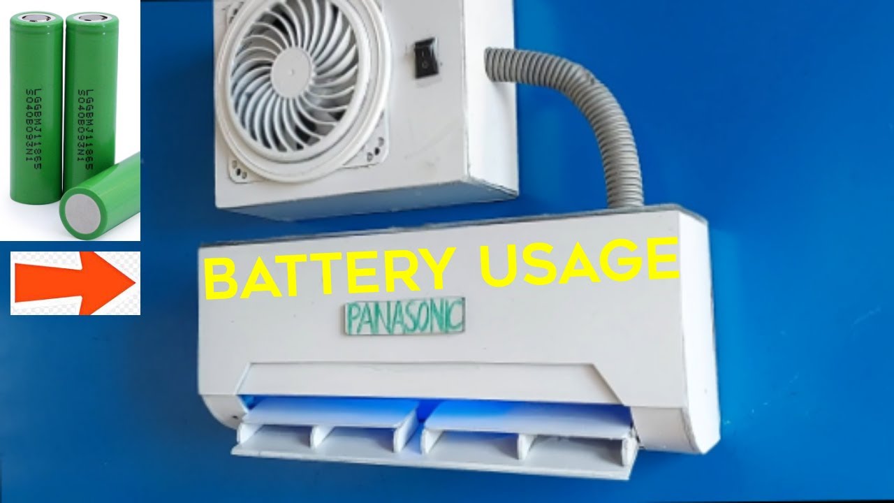 Make a mini air conditioner using batteries || Air conditioner from scrap plastic