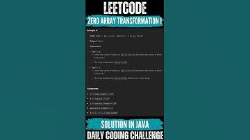 #LeetCode : 3355. Zero Array Transformation I💛🖤 Solution link👆🏻🔗 #shorts #java #subscribe #like