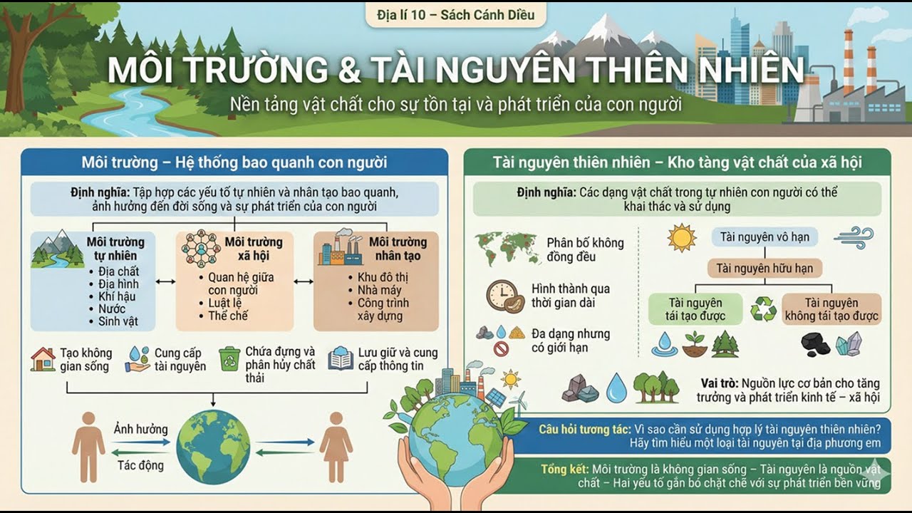 Podcast Địa Lí 10 Cánh Diều - Bài 29: Môi trường và tài nguyên thiên nhiên
