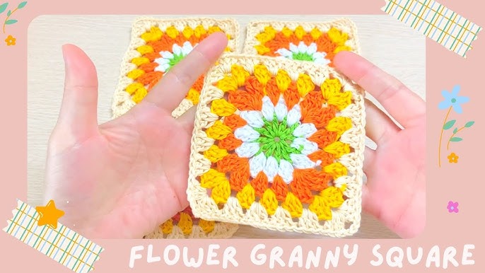 Móc Hình Vuông Hoạ Tiết Hoa Hướng Dương - Móc Len Đơn Giản - Crochet  Sunflower Granny Square - Youtube