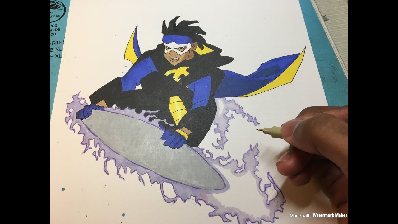 Speed Drawing Static Shock Inktober Drawing 18 Youtube