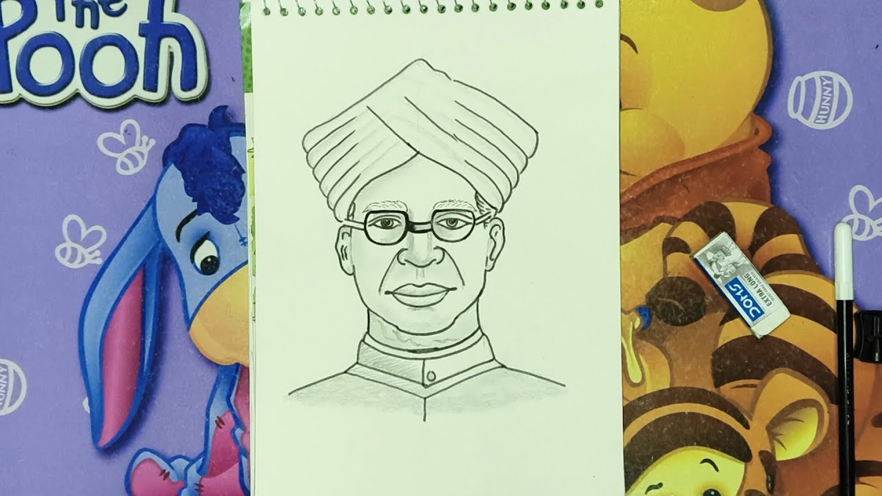 Dr. Sarvepalli Radhakrishnan Drawing ✍️ | Easy Pencil Sketch Step by Step | Teacher’s Day Special