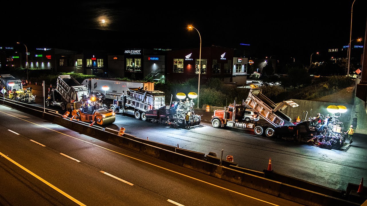 All Roads Construction Makes History in BC with its 4Pavers in Echelon